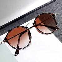 rofek Round Sunglasses for Women | Vintage Fashion Sunglasses With UV 400 Protection | Round Frame Eyewear | Brown (Leopad)-thumb4