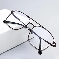rofek Full Rim Square Anti glare Polycarbonate Clear Lens Metal Spectacles Frame for Men and Women | Unisex Eyewear (Purple)-thumb3