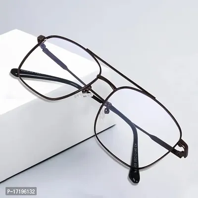 rofek Full Rim Square Anti glare Polycarbonate Clear Lens Metal Spectacles Frame for Men and Women | Unisex Eyewear (Purple)-thumb4
