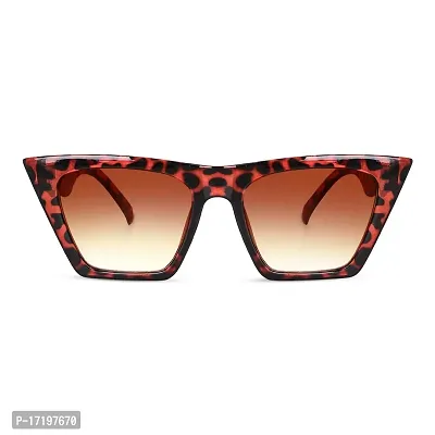 rofek Retro Vintage UV Protected Big Frame Cateye Sunglasses For Women| Black (Brown)