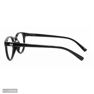 rofek Full Rim Round Anti-Glare Polycarbonate Clear Lens Spectacles Frame for Men and Women | Unisex Eyewear | Pink Eyeglasses (Black)-thumb2