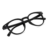rofek Full Rim Round Anti-Glare Polycarbonate Clear Lens Spectacles Frame for Men and Women | Unisex Eyewear | Pink Eyeglasses (Black)-thumb4