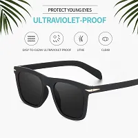 Dark Lens Retro Square Frame Sunglasses For Men And Women | UV Protection 100%-thumb2