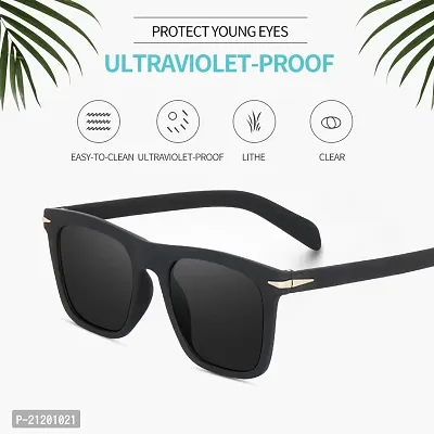 Dark Lens Retro Square Frame Sunglasses For Men And Women | UV Protection 100%-thumb3