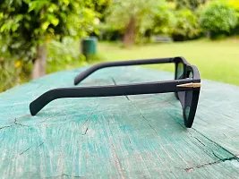 Dark Lens Retro Square Frame Sunglasses For Men And Women | UV Protection 100%-thumb3