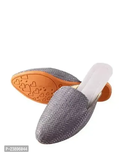 Elegant Grey Synthetic Fashion Flats For Women