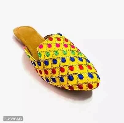 Elegant Yellow Synthetic Fashion Flats For Women-thumb0