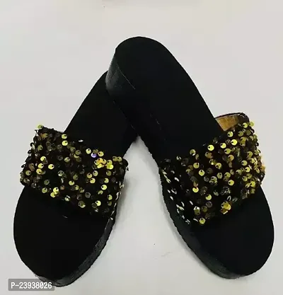 Elegant Black Nubuck Slippers For Women-thumb0