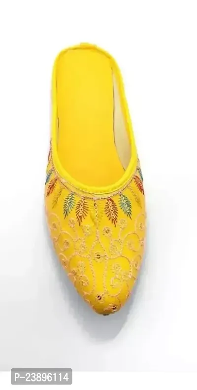 Elegant Yellow Synthetic Fashion Flats For Women-thumb0