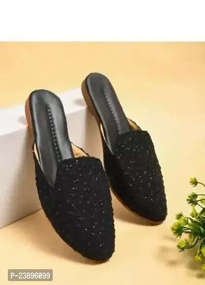 Elegant Black Synthetic Fashion Flats For Women-thumb0