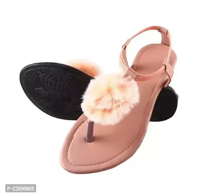 Elegant Pink Synthetic Fashion Flats For Women-thumb0