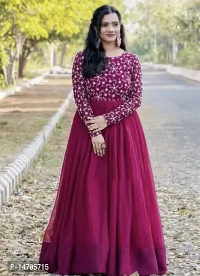 Fancy embroidery Georgette Gown For Women