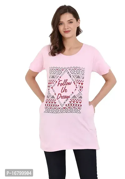 KG Best Collection Women Printed Long Half Sleeve T-Shirt-thumb0