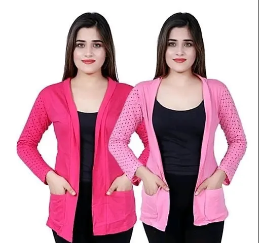 Stylist Polycotton Solid Shrugs For Women Pack Of 2