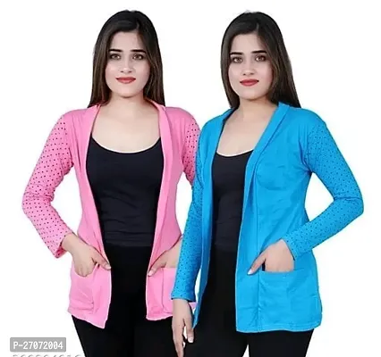 Stylist Polycotton Solid Shrugs For Women Pack Of 2