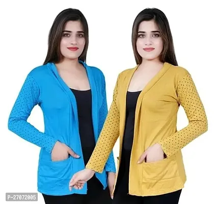 Stylist Polycotton Solid Shrugs For Women Pack Of 2