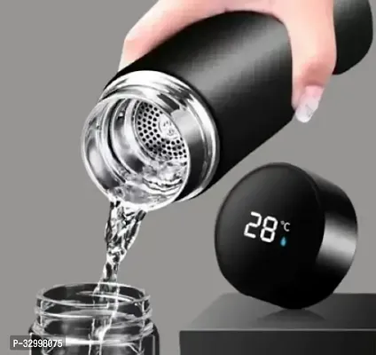 Lambent black stainless steel temperature bottle-thumb0