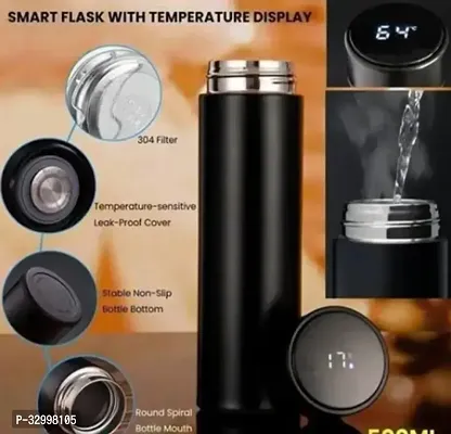 Lambent black smart flask with temperature display