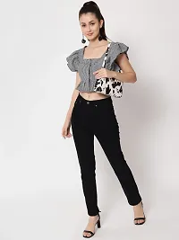 Angoori Fashion Women White Black friil top-thumb2