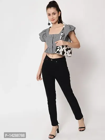 Angoori Fashion Women White Black friil top-thumb3