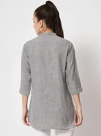 ANGOORI FASHION  Casual Regular Sleeves Embroidered Women Grey Top-thumb3