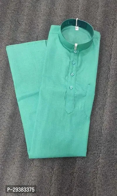 Reliable Green Khadi Cotton Solid  Kurta For Men