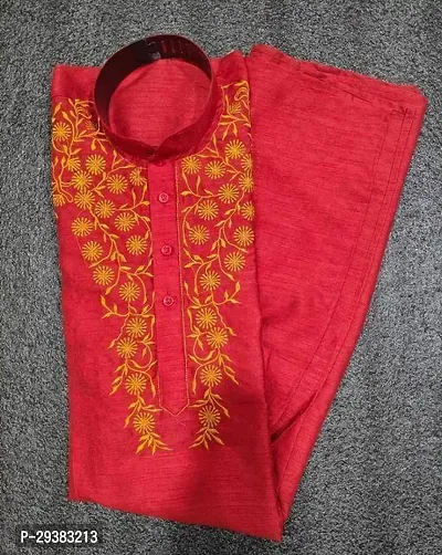 Reliable Pink Khadi Silk Printed  Kurta For Men