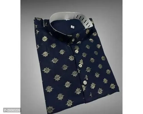 Reliable Black Cotton Blend Printed  Kurta For Men