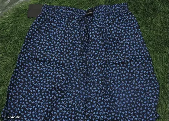 Stylish Navy Blue Cotton Printed Regular Shorts For Men-thumb0