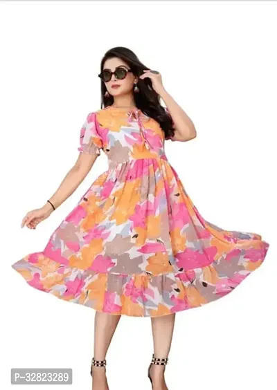 Women multicolor flare dress-thumb0