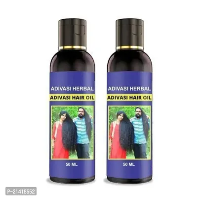Adivasi Herbal Premium Hair Oil for Women and Men for Hair Long - Dandruff Control - Hair Loss Control - Long Hair - Hair Regrowth Hair Oil (50 ml) (PACK OF 2)