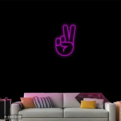 SIGNOOGLE Neon Light Strip Peace Logo Wall Sign for Bedroom Kidsroom Party Hall Office LED Art Indoor Home Decor Violet L X H 10.5 X 15.3 Cms