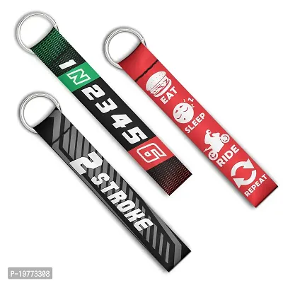 2 Stroke, EAT Sleep Ride Repeat, Gear - Keychain for Bikes - 3 New Premium SBKOFFICIALS Keychains  Key Chain for car.