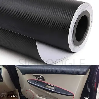 SIGNOOGLE? Carbon Fiber 3D Black Matte Textured Car Wrapping Wrap Sheet Roll Film Vinyl Sticker Decal for All Car Bike Mobile Laptop Furniture 12 x 50 Inch-thumb3