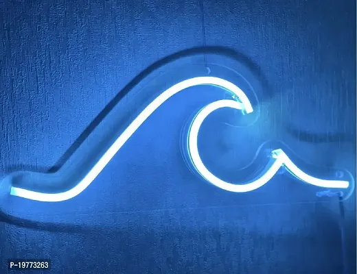 SIGNOOGLE? Wave Water Neon Light Strip for Wall Kids Bedroom Office Home Decorartion LED Art Indoor 12 X 5.2 Inches
