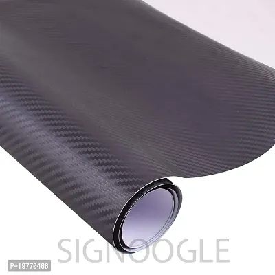 SIGNOOGLE? 3D Black Carbon Fiber Vinyl Car Wrap Sheet Roll Film Car Wrapping Sticker Decal for All Car Bike Mobile Laptop Furniture 24x 200-thumb3