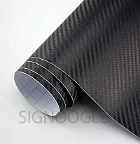 SIGNOOGLE? 3D Black Carbon Fiber Vinyl Car Wrap Sheet Roll Film Car Wrapping Sticker Decal for All Car Bike Mobile Laptop Furniture 24x 200-thumb3