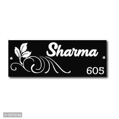 SIGNOOGLE Personalized Name Plates for Home Outdoor Waterproof Family Glass Customized Laminated Name Board House Door Entrance Flat Bungalow 31 cm X 13 cm (Multicolored 6)