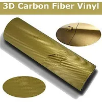 SIGNOOGLE? Carbon Fiber 3D Gold Golden Matte Textured Car Wrapping Wrap Sheet Roll Film Vinyl Sticker Decal for All Car Bike Mobile Laptop Furniture-thumb1