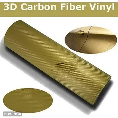 SIGNOOGLE? Carbon Fiber 3D Gold Golden Matte Textured Car Wrapping Wrap Sheet Roll Film Vinyl Sticker Decal for All Car Bike Mobile Laptop Furniture-thumb2