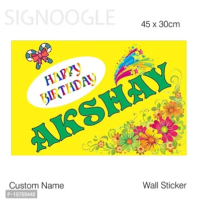 SIGNOOGLE Custom Wall Sticker for Birthday Decoration with Name Boy/Girl Backdrop Decal for Photography Tie Theme Flower (45 x 30 cm)-thumb5