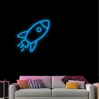 SIGNOOGLE? Rocket Jet Neon LED Strip For Home Shops Wall Decoration (20 x 11.4 Inch)-thumb1