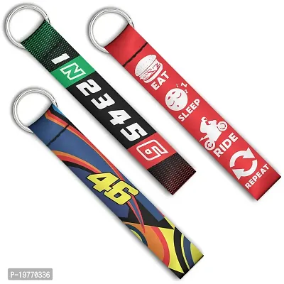 VR46, EAT SLEEP RIDE REPEAT, GEAR - keychain for bikes - 3 NEW Premium SBKOFFICIALS Keychains  key chain for car.-thumb0