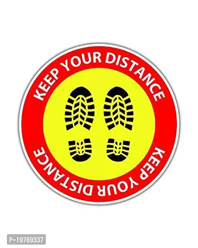 SIGNOOGLE Keep Your Distance Floor Stand Here Stickers Posters for Hospitals Shops Offices-thumb0