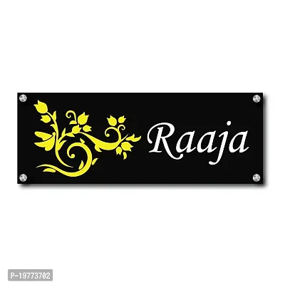 SIGNOOGLE Acrylic Customized Personalized Name Plates Home Door Entrance Family Glass Laminated Name Board House Bungalow Flat 31 cm X 13 cm (Multicolored 8)