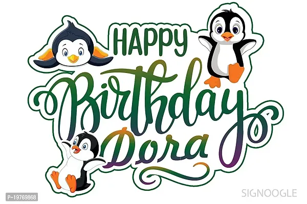 SIGNOOGLE Personalized Happy Birthday Party Decorations Poster Wall with Name Boy/Girl for Photography Gift Kids Cartoon Theme (Green)