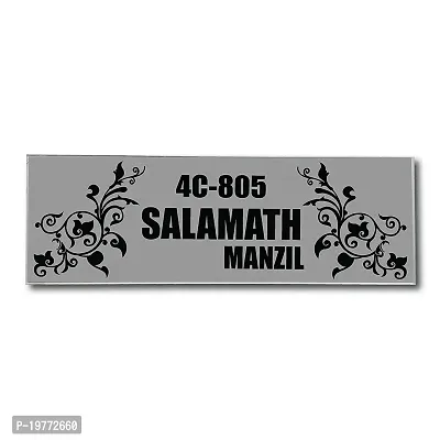 SIGNOOGLE Personalized Dr Doctor Name Plates For Home Door Outdoor Customized Laminated Name Board House Apartment Glass Door (31 cm X 13 cm) (Grey And Black)