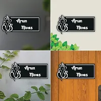 SIGNOOGLE House Name Plate Customized Personalized For Home Outdoor Family Glass Outside Office House Decor Bungalow Door Multicolored (12 x 6 Inch) (Black With White)-thumb1