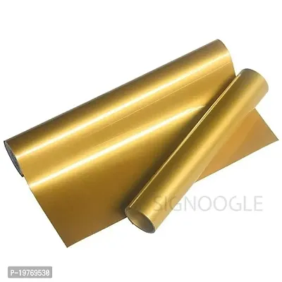 SIGNOOGLE? Gold Golden Matte Finish Vinyl Car Wrap Sheet Roll Film Sticker Decal for Warping Car Furniture Laptop Bike