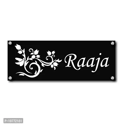 SIGNOOGLE Customized Personalized Acrylic Name Plates Home Door Entrance Outdoor Family Laminated Name Board House Bungalow Flat 31 cm X 13 cm (Multicolored 7)